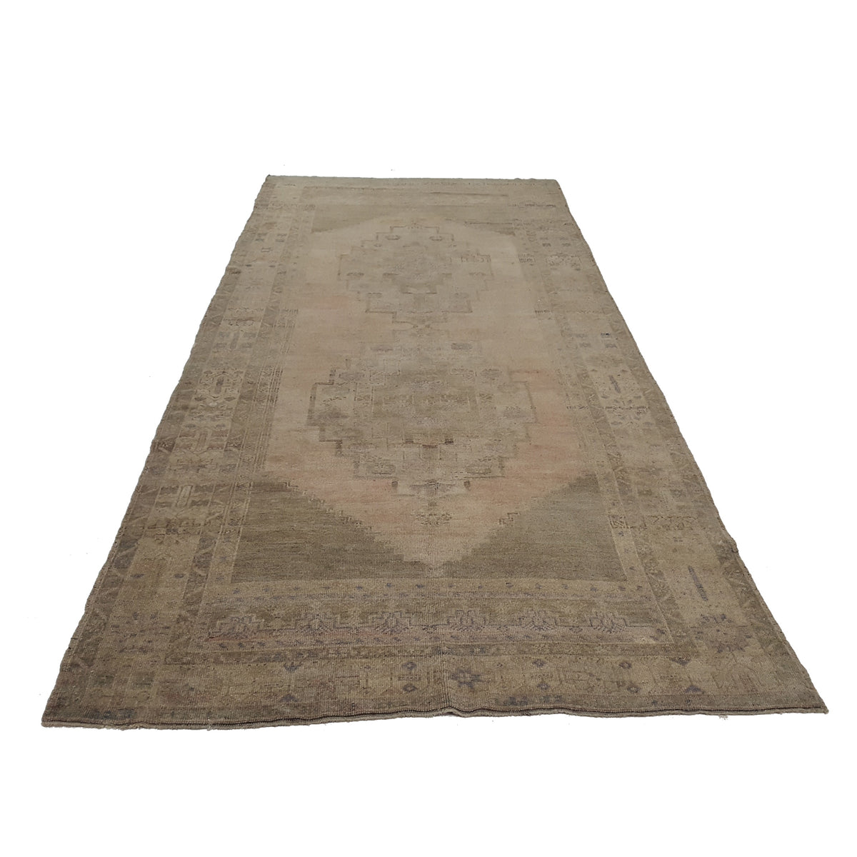 Fasa Antique Ushak 38401 Coral Brown Traditional Antique Rug