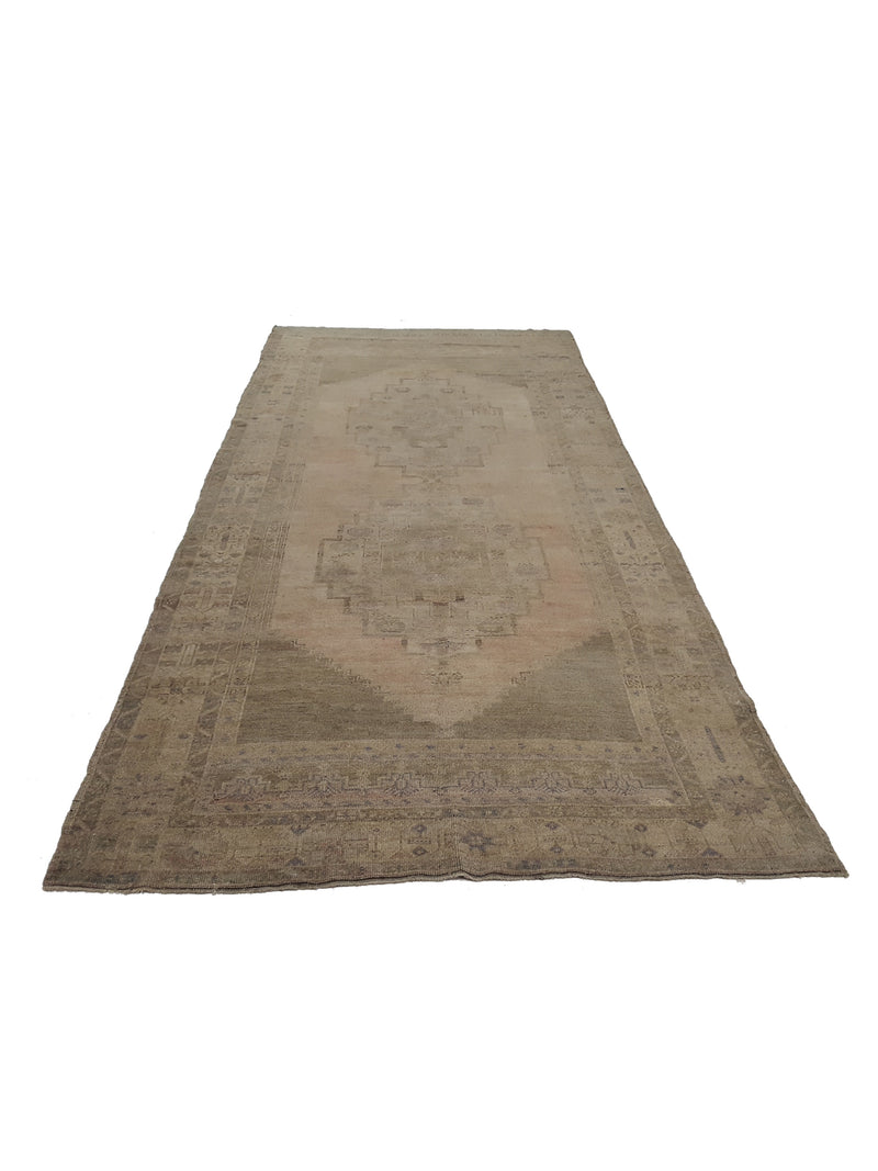 Fasa Antique Ushak 38401 Coral Brown Traditional Antique Rug