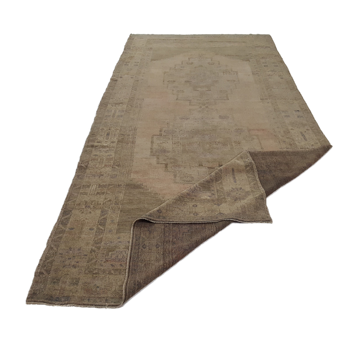 Fasa Antique Ushak 38401 Coral Brown Traditional Antique Rug