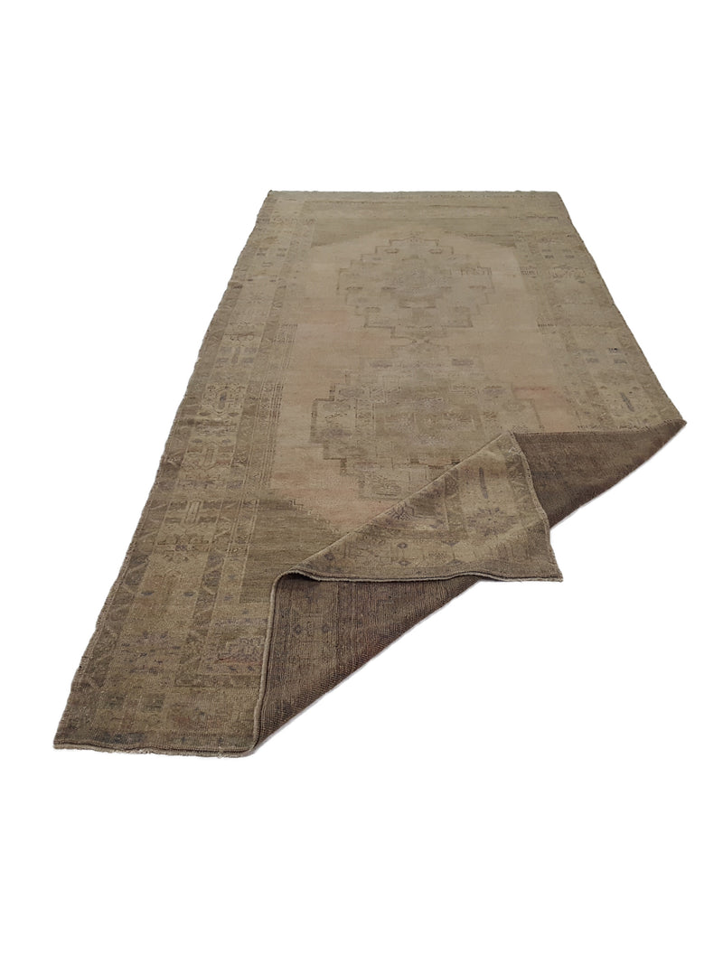 Fasa Antique Ushak 38401 Coral Brown Traditional Antique Rug