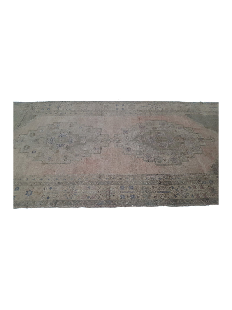 Fasa Antique Ushak 38401 Coral Brown Traditional Antique Rug