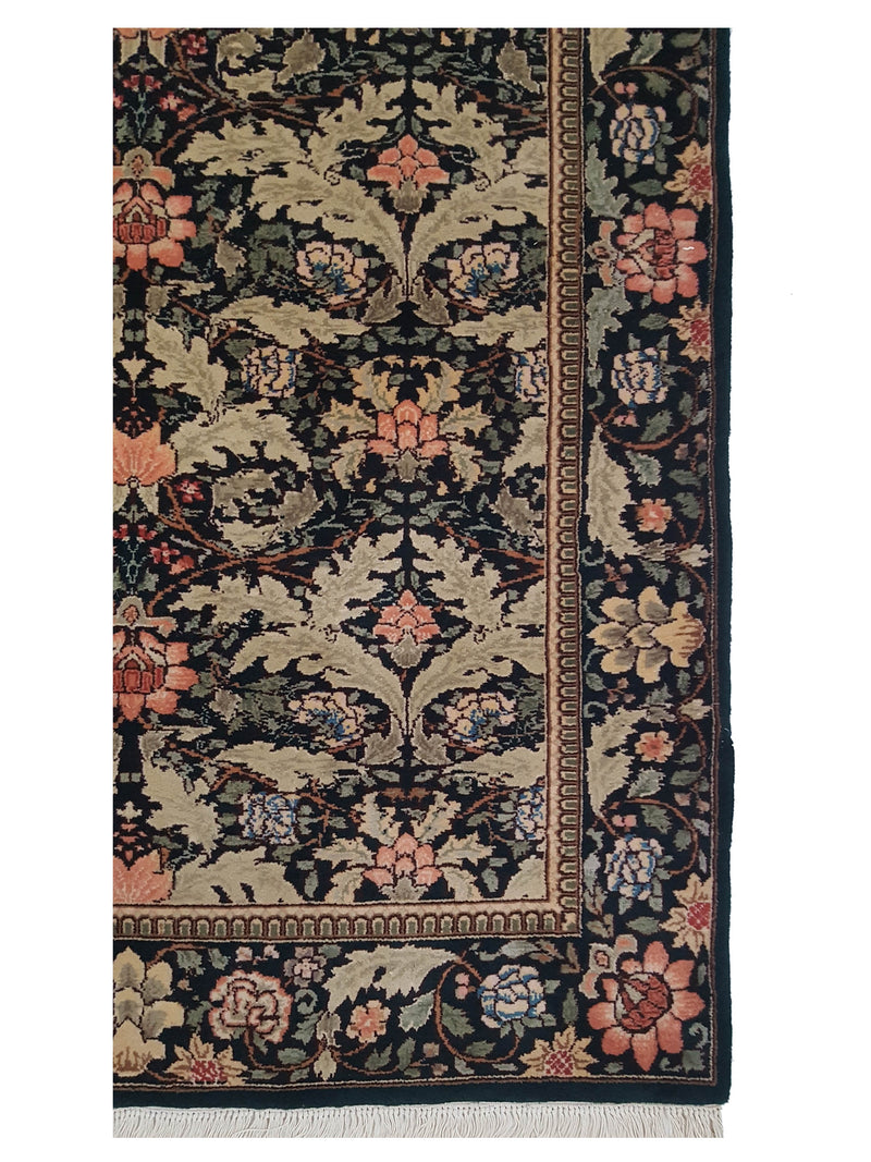 Pacific Agra 38456 Black Green Traditional Hand Knotted Rug