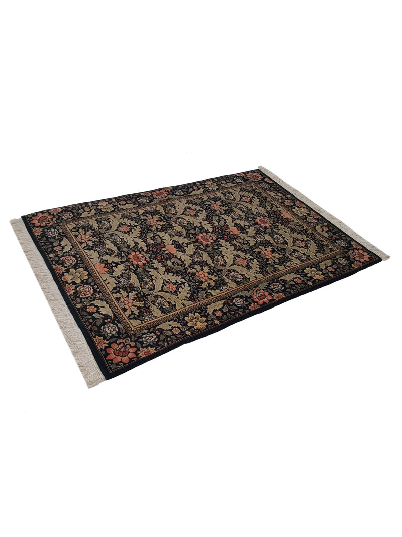 Pacific Agra 38456 Black Green Traditional Hand Knotted Rug