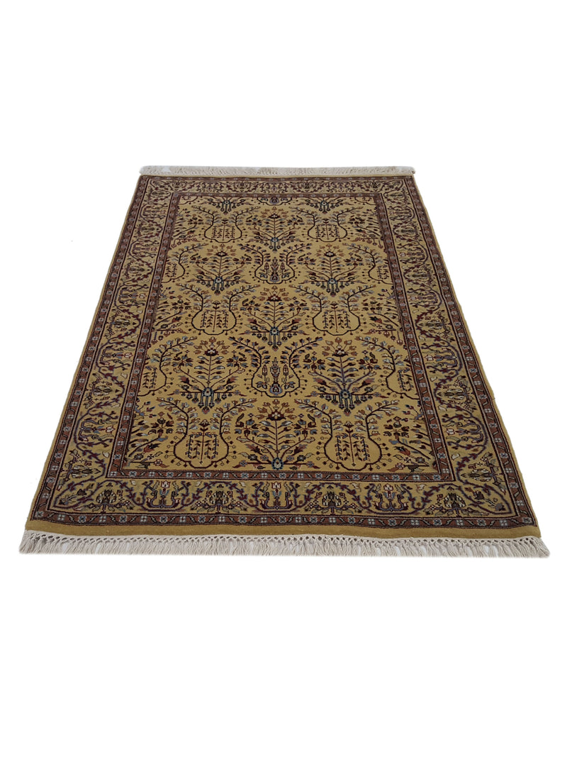 Pacific Sarouk 38457 Gold Gold Traditional Hand Knotted Rug