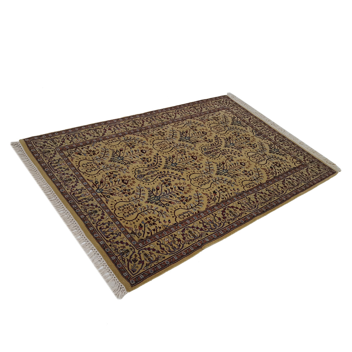 Pacific Sarouk 38457 Gold Gold Traditional Hand Knotted Rug