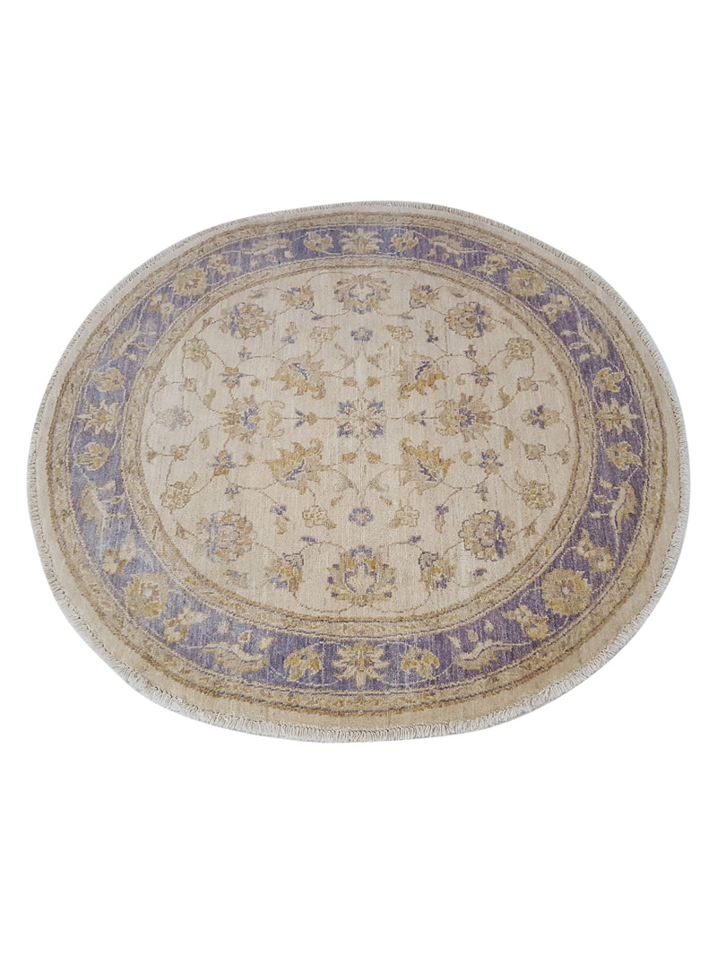 Pacific Ziegler 39201 Ivory Purple Transitional Hand Knotted Rug