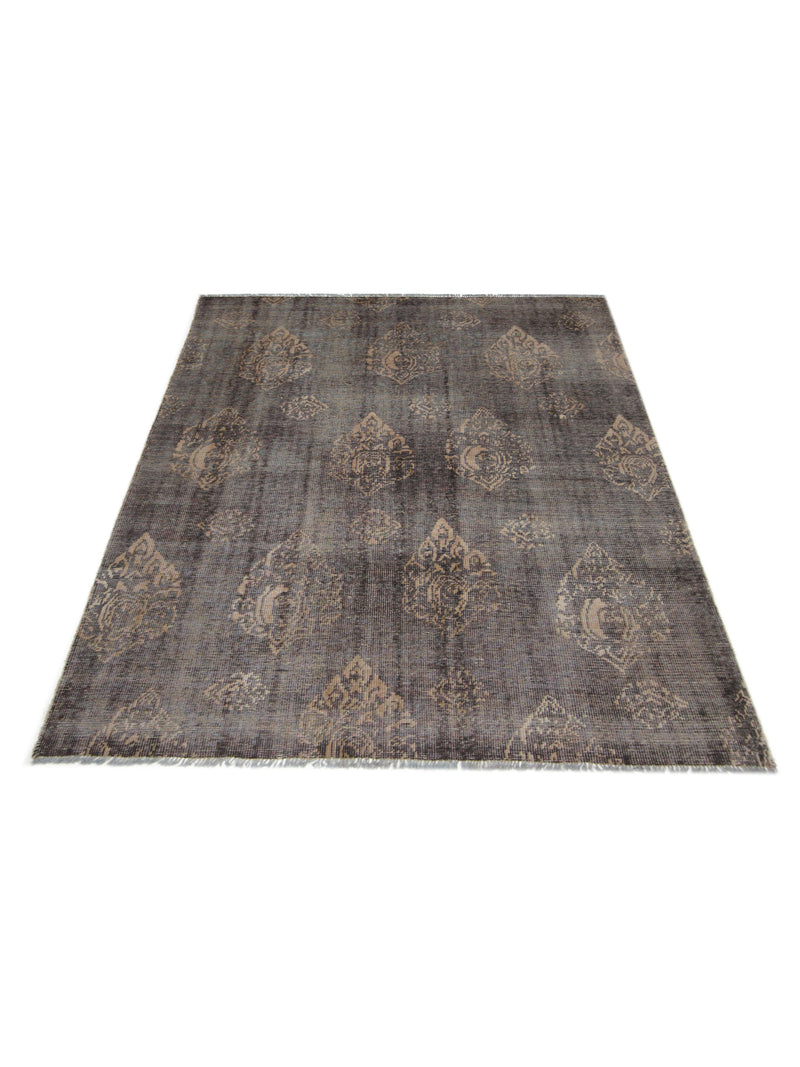 Pacific Vintage Revival 39262 Grey Beige Vintage Hand Knotted Rugs