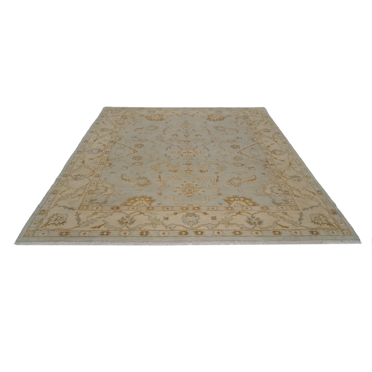 Pacific Angora 39269 Lt.Blue Cream Transitional Hand Knotted Rug