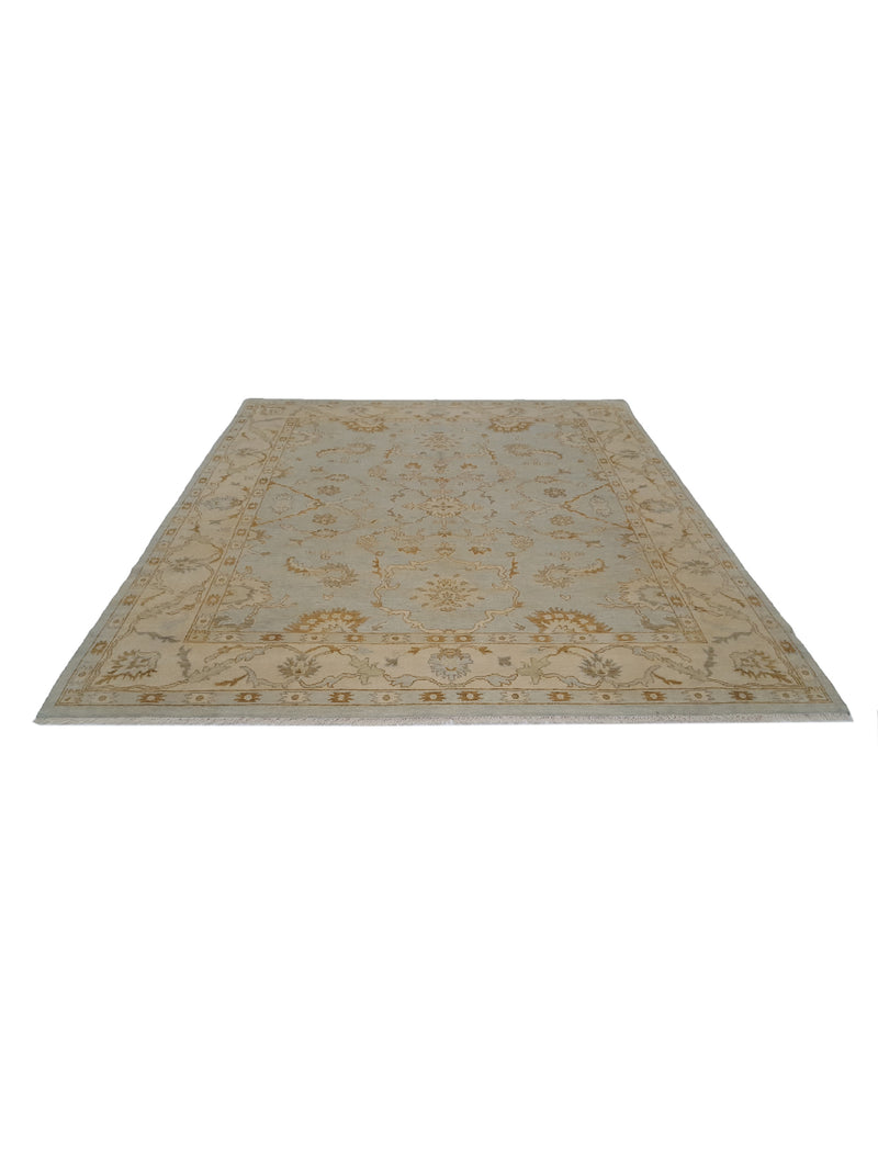 Pacific Angora 39269 Lt.Blue Cream Transitional Hand Knotted Rug