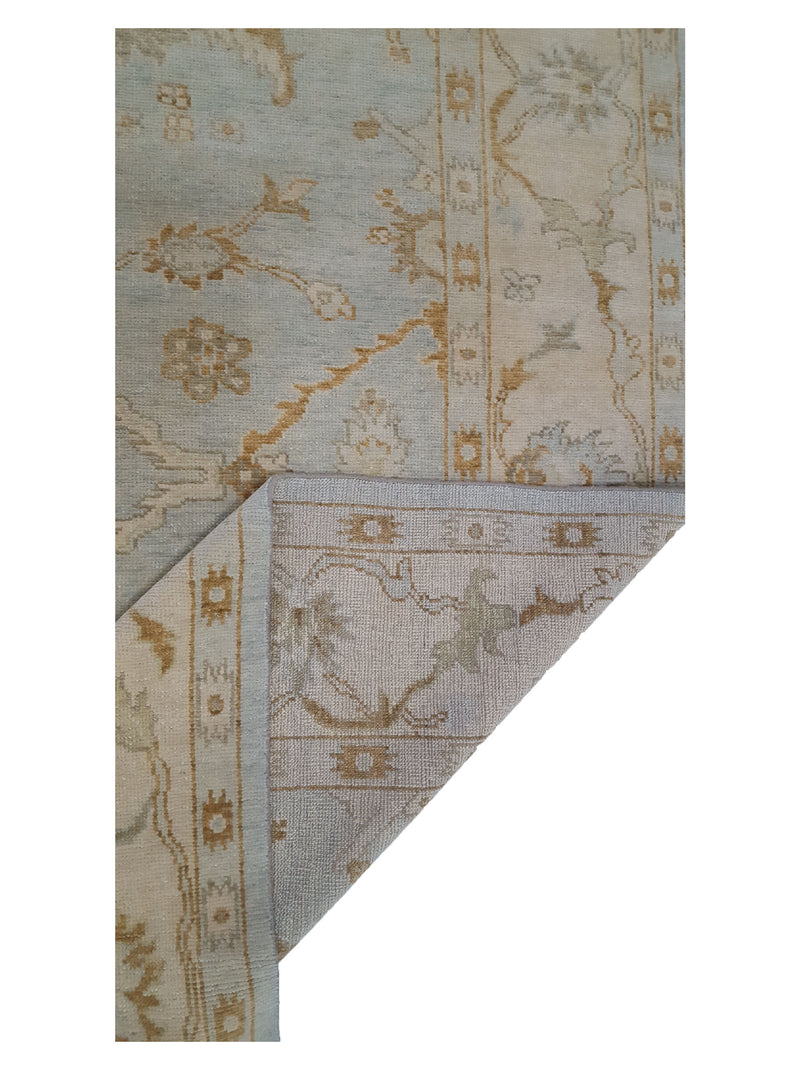 Pacific Angora 39269 Lt.Blue Cream Transitional Hand Knotted Rug