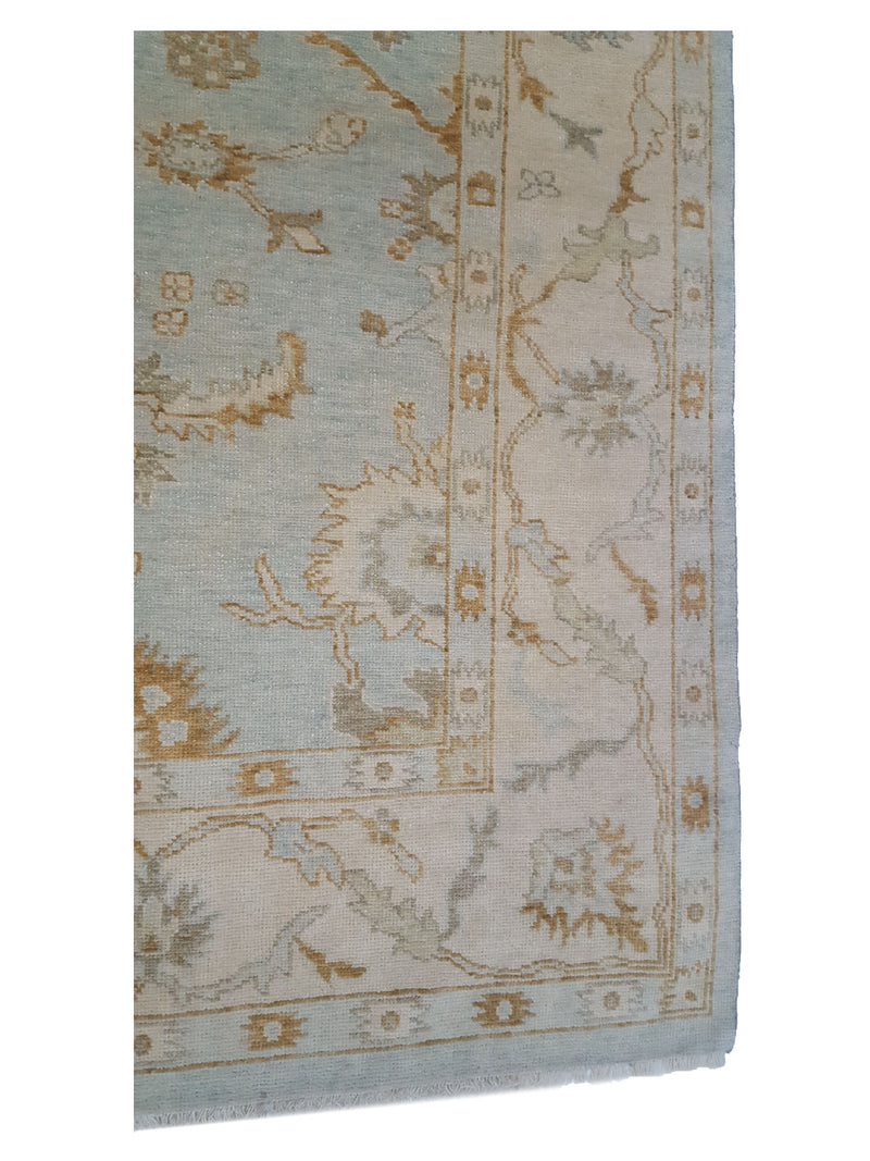 Pacific Angora 39269 Lt.Blue Cream Transitional Hand Knotted Rug