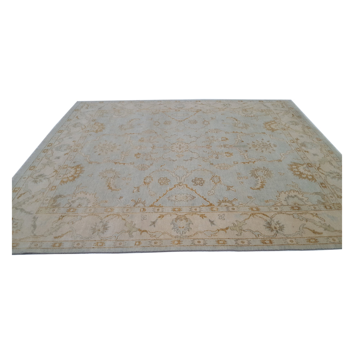 Pacific Angora 39269 Lt.Blue Cream Transitional Hand Knotted Rug
