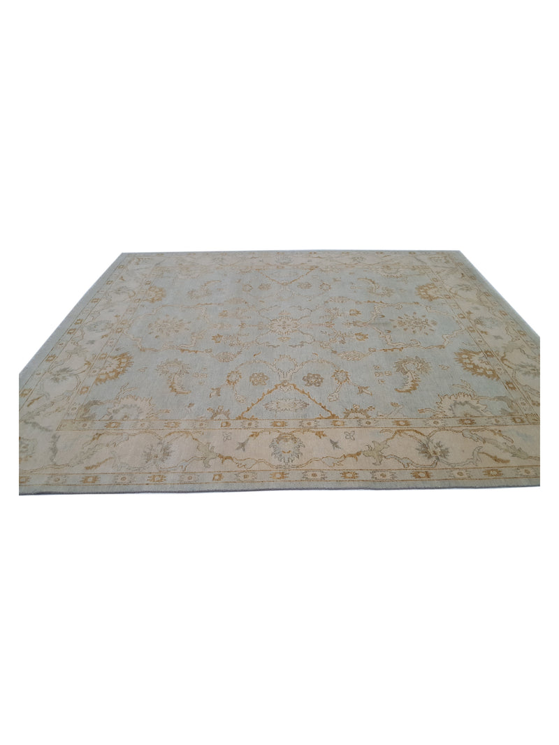 Pacific Angora 39269 Lt.Blue Cream Transitional Hand Knotted Rug
