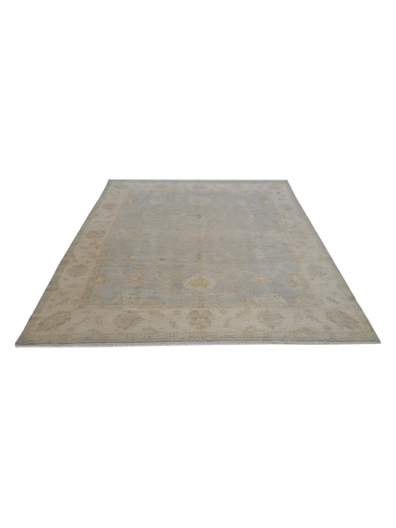 Pacific Angora 39277 Lt.Blue Cream Traditional Hand Knotted Rug