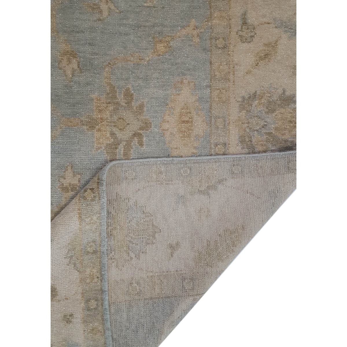 Pacific Angora 39277 Lt.Blue Cream Traditional Hand Knotted Rug