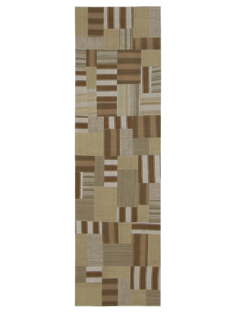 Pacific Patch Flatweave  Brown Beige Patchwork