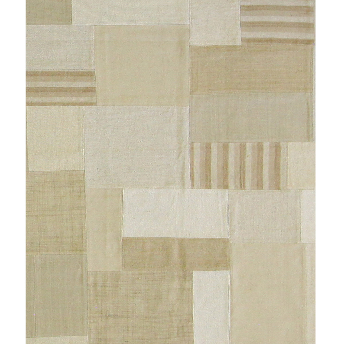 Pacific Patch Flatweave 39336 Ivory Beige Patchwork Hand Knotted Rug