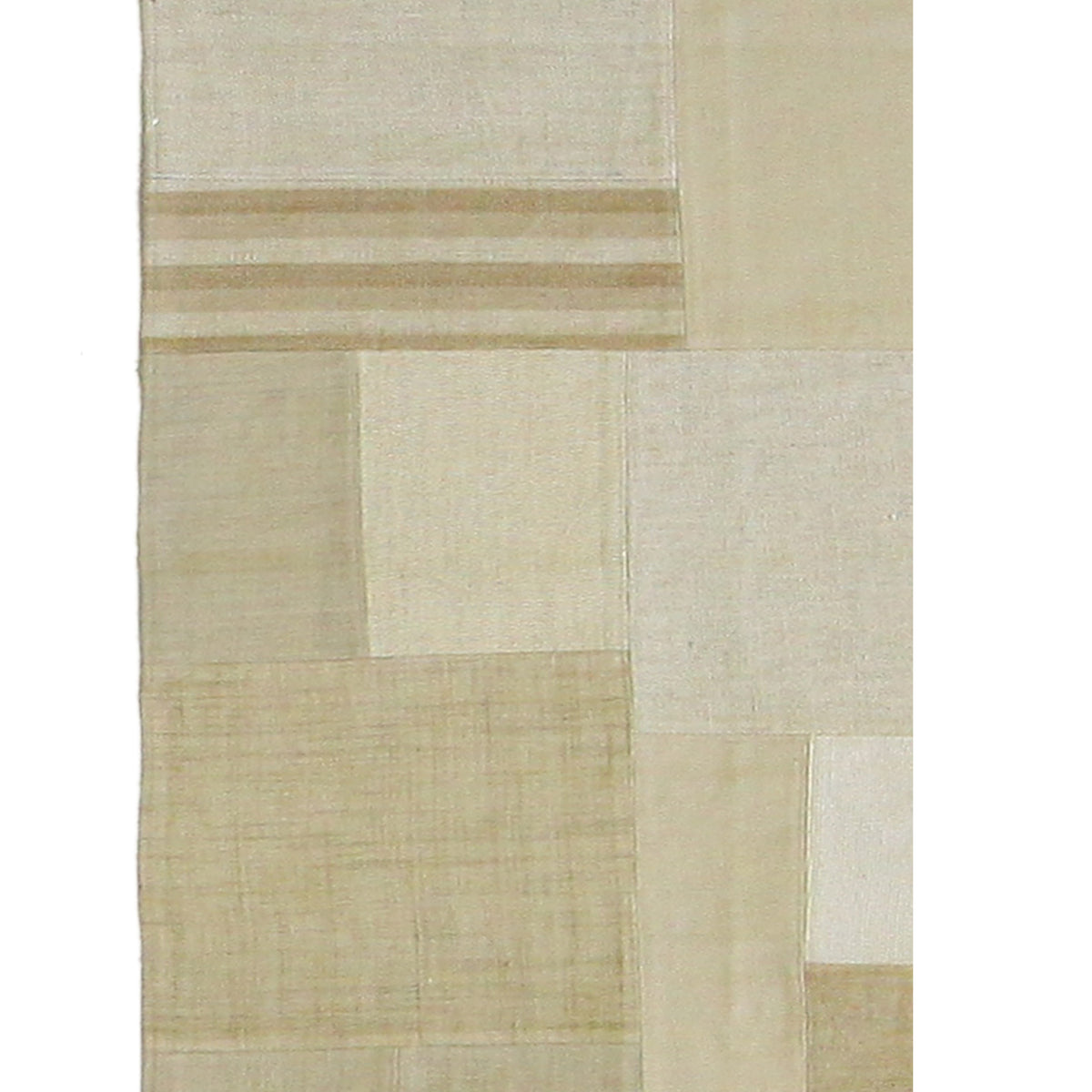 Pacific Patch Flatweave 39336 Ivory Beige Patchwork Hand Knotted Rug
