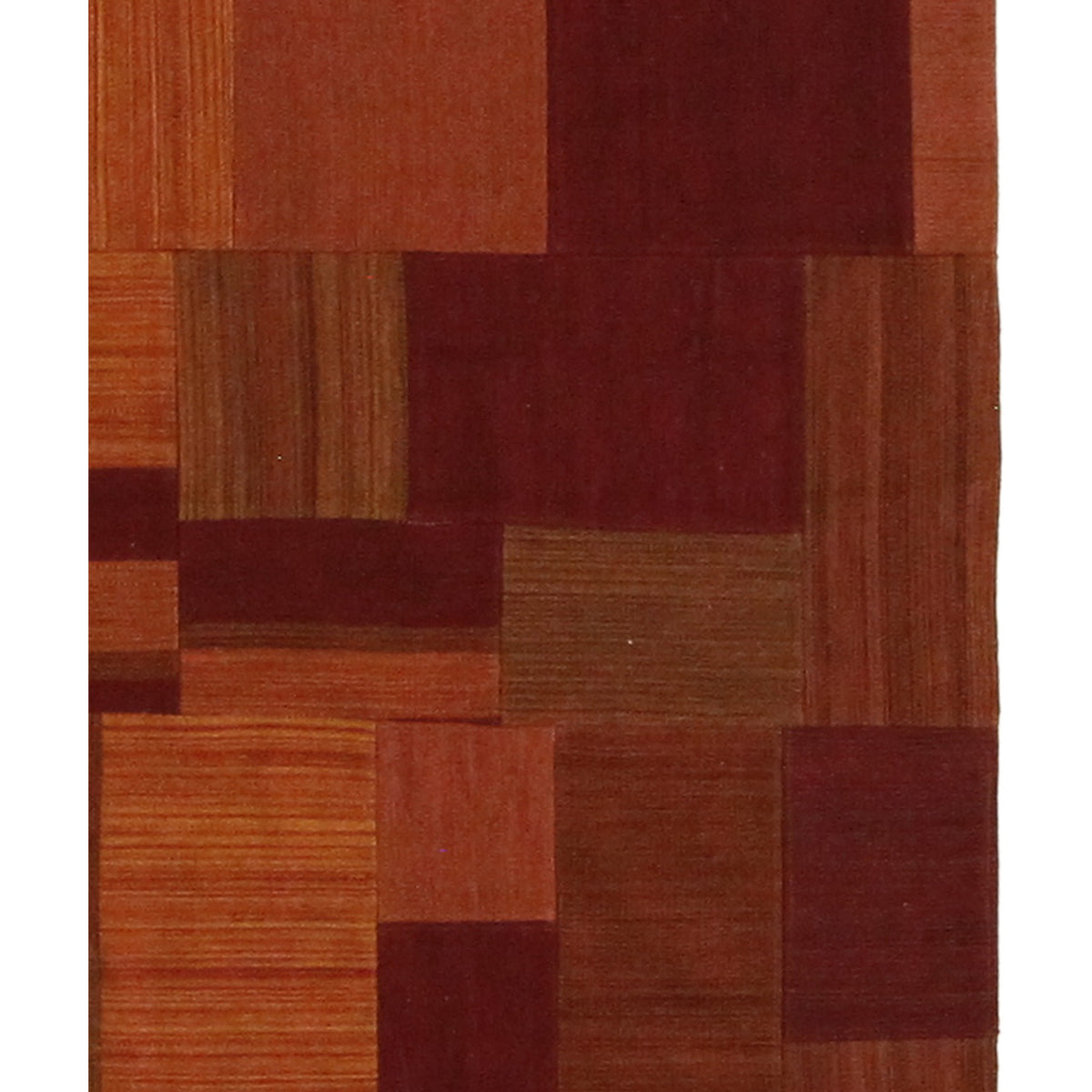 Pacific Patch Flatweave 39337 Rust Orange Patchwork Hand Knotted Rug