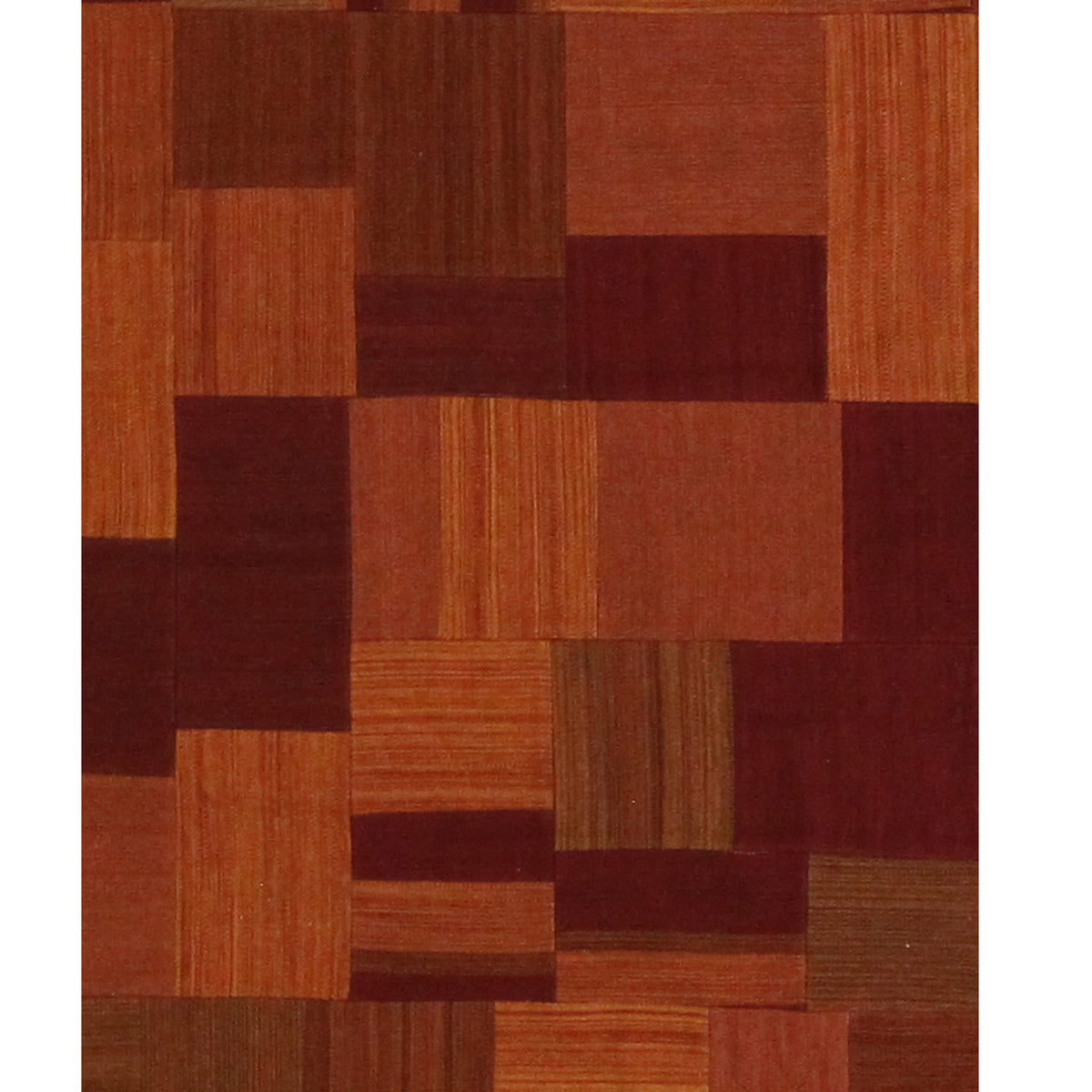 Pacific Patch Flatweave 39337 Rust Orange Patchwork Hand Knotted Rug