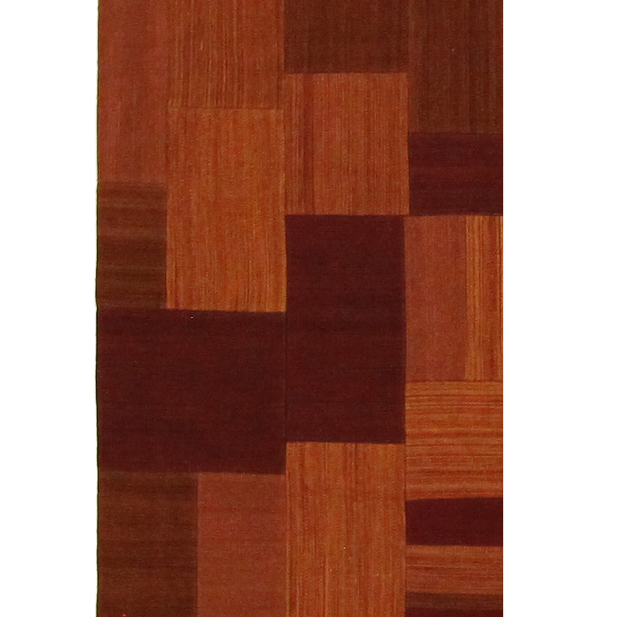 Pacific Patch Flatweave 39337 Rust Orange Patchwork Hand Knotted Rug