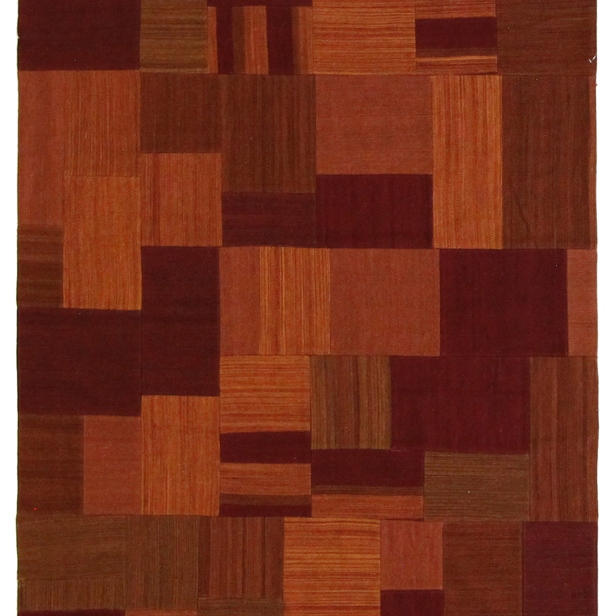 Pacific Patch Flatweave  Rust Orange Patchwork
