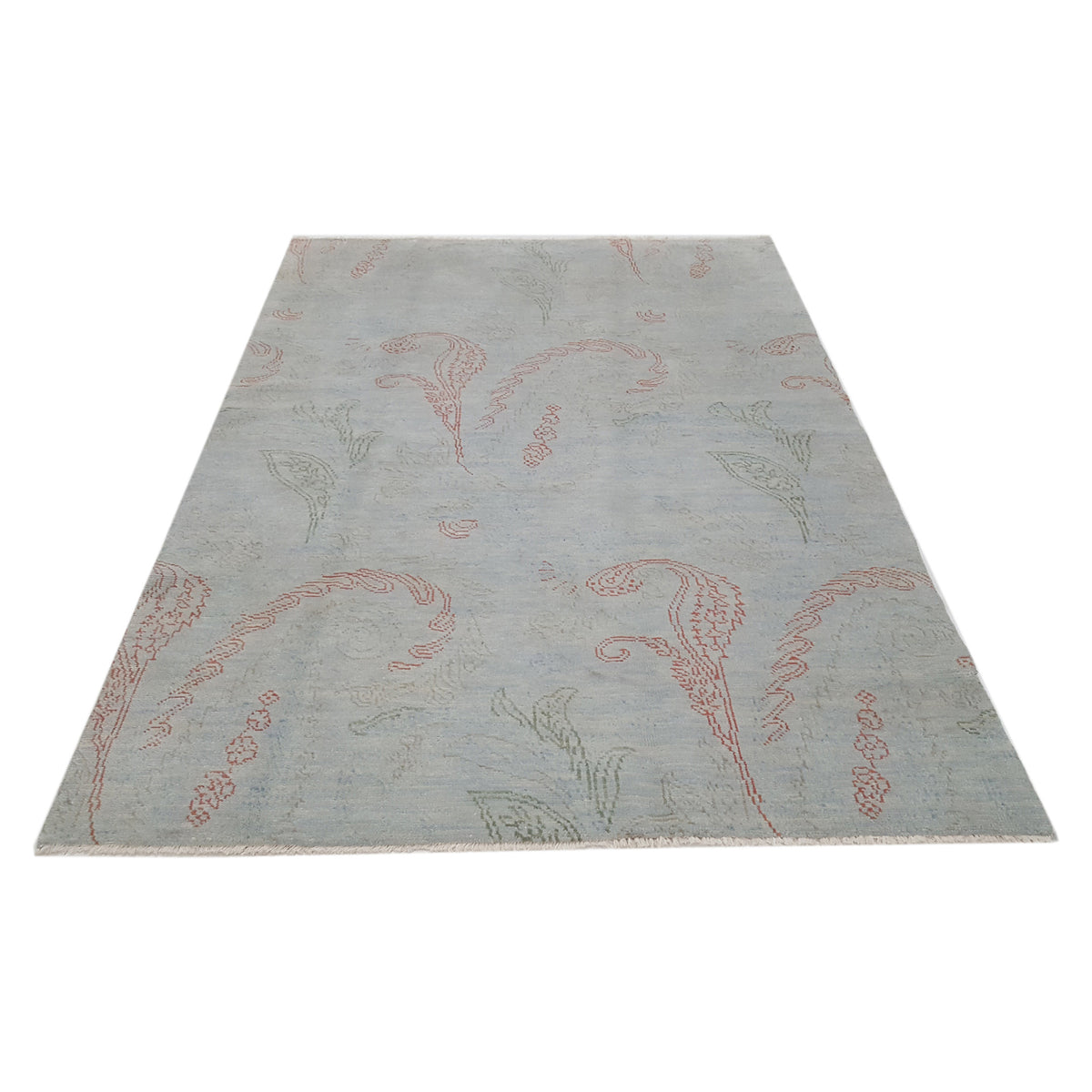 Pacific Arts and Crafts 39365 Sky Rust Modern Hand Knotted Rug
