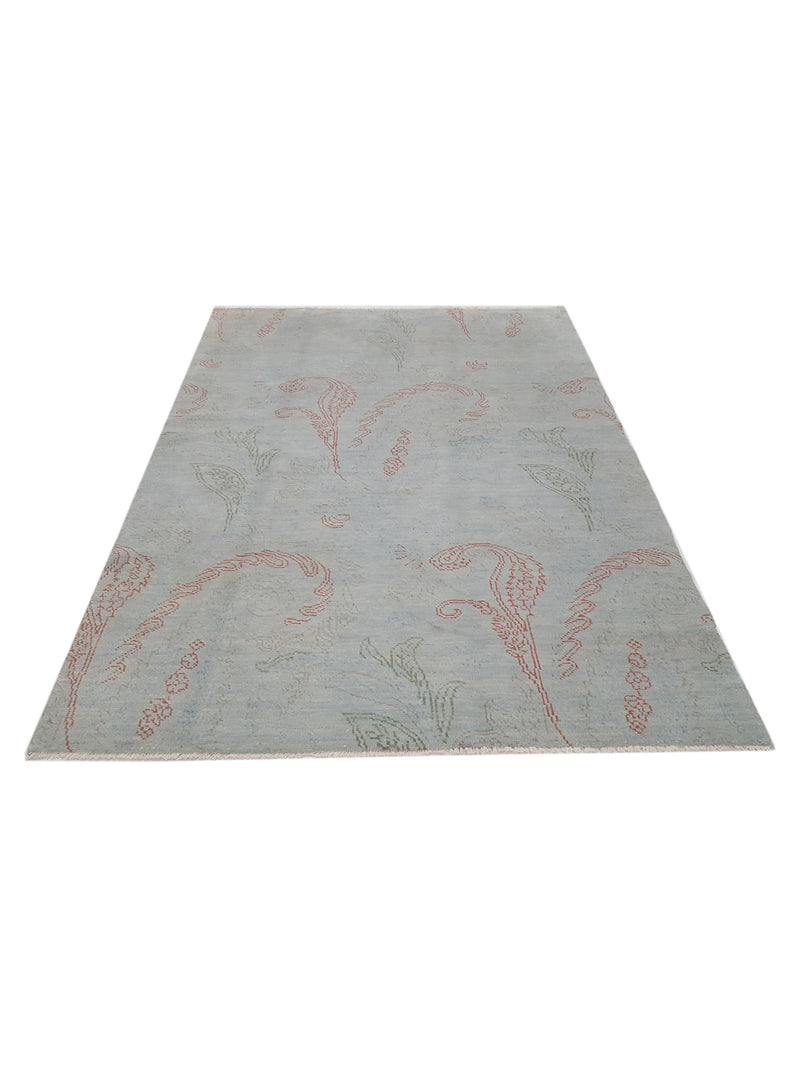 Pacific Arts and Crafts 39365 Sky Rust Modern Hand Knotted Rug