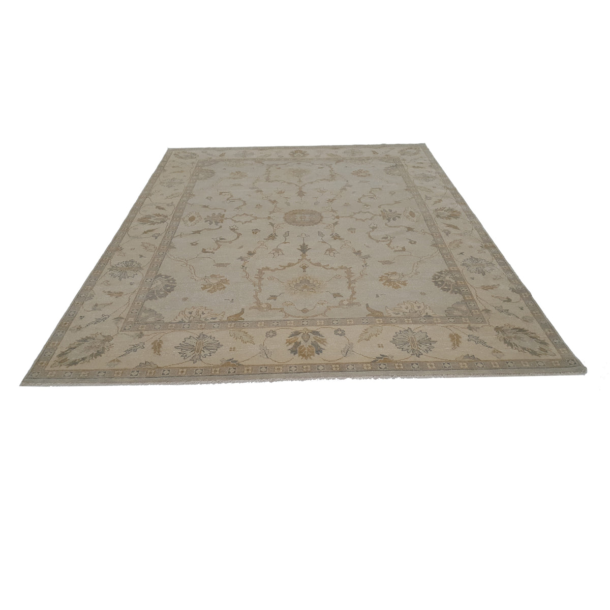 Pacific Angora 39379 Lt.Green Beige Traditional Hand Knotted Rug