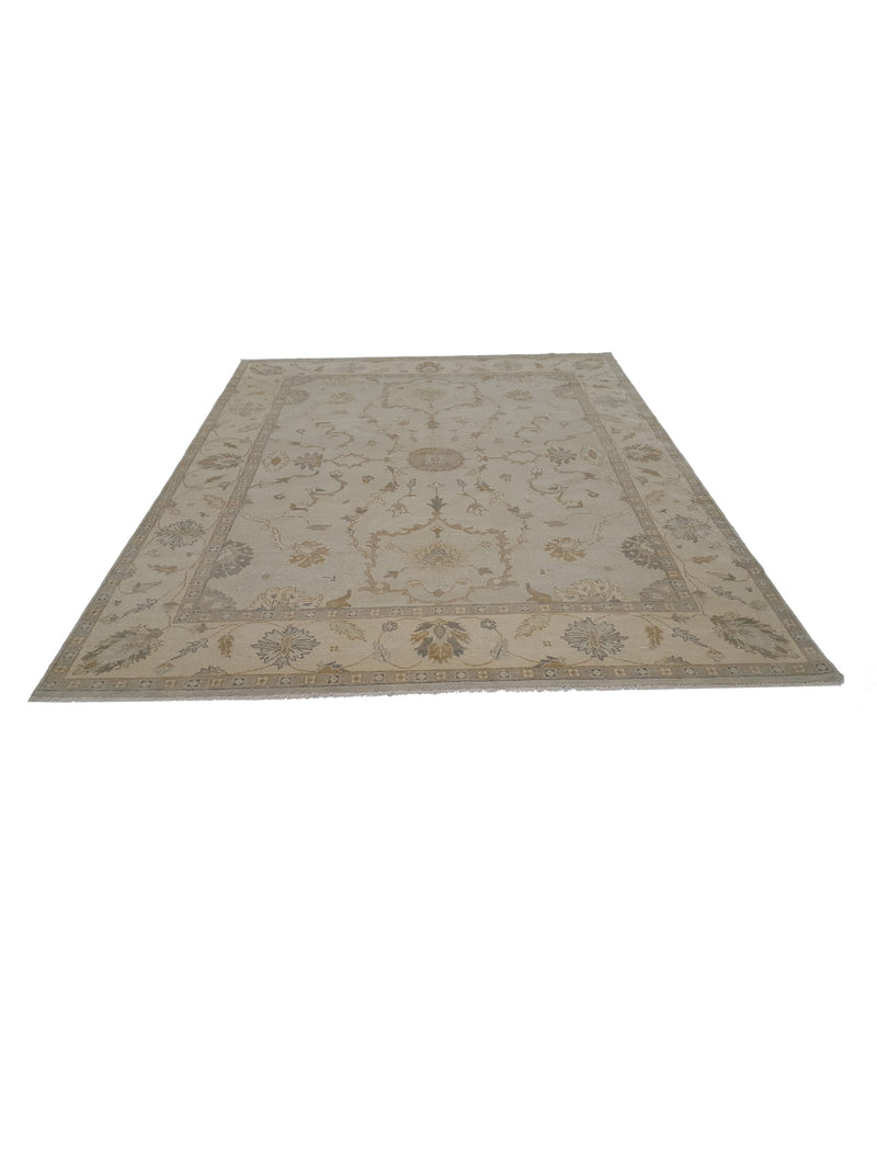 Pacific Angora 39379 Lt.Green Beige Traditional Hand Knotted Rug