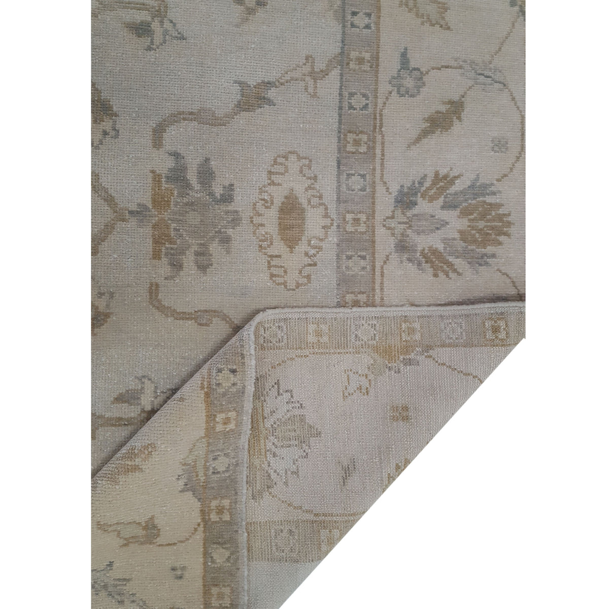 Pacific Angora 39379 Lt.Green Beige Traditional Hand Knotted Rug