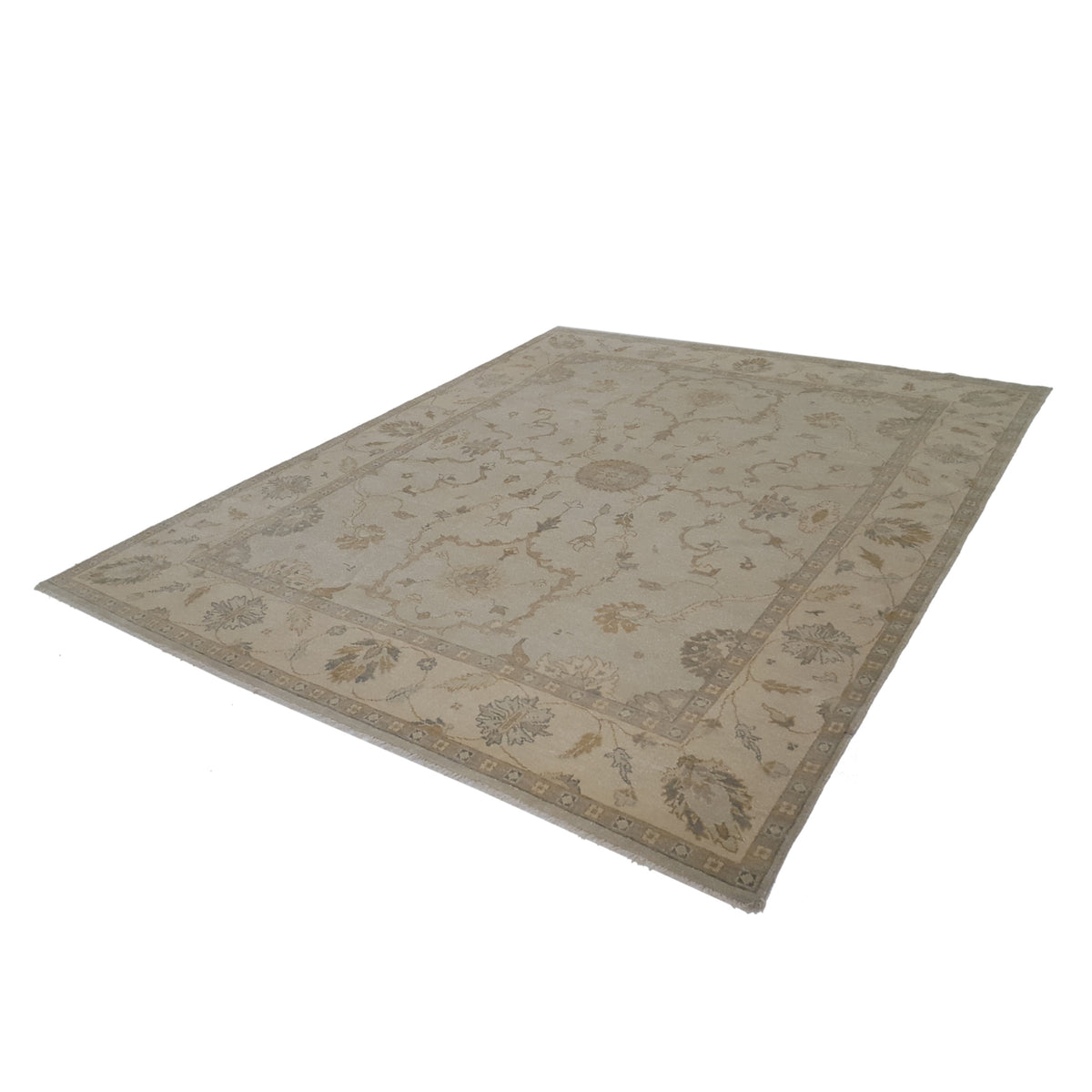 Pacific Angora 39379 Lt.Green Beige Traditional Hand Knotted Rug