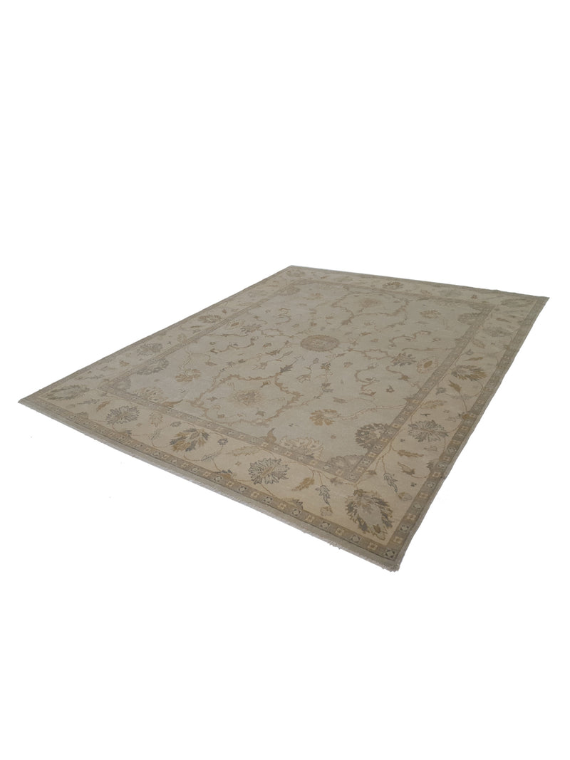 Pacific Angora 39379 Lt.Green Beige Traditional Hand Knotted Rug