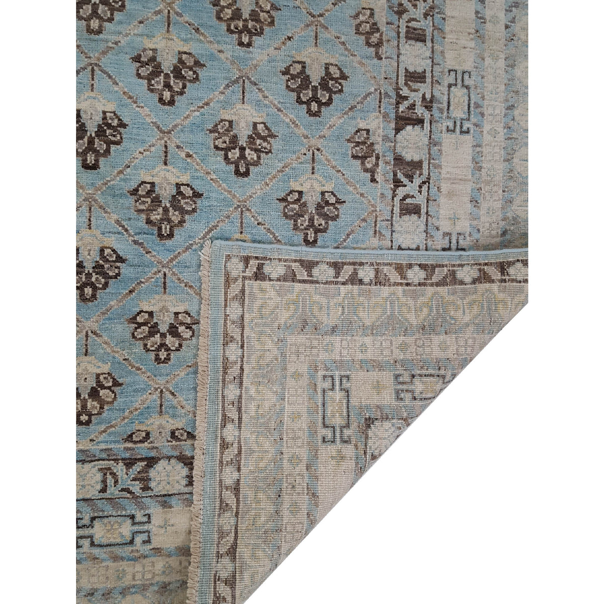 Pacific Khotan 39472 Blue Ivory Transitional Hand Knotted Rug