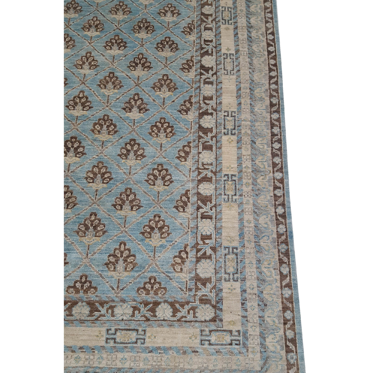 Pacific Khotan 39472 Blue Ivory Transitional Hand Knotted Rug