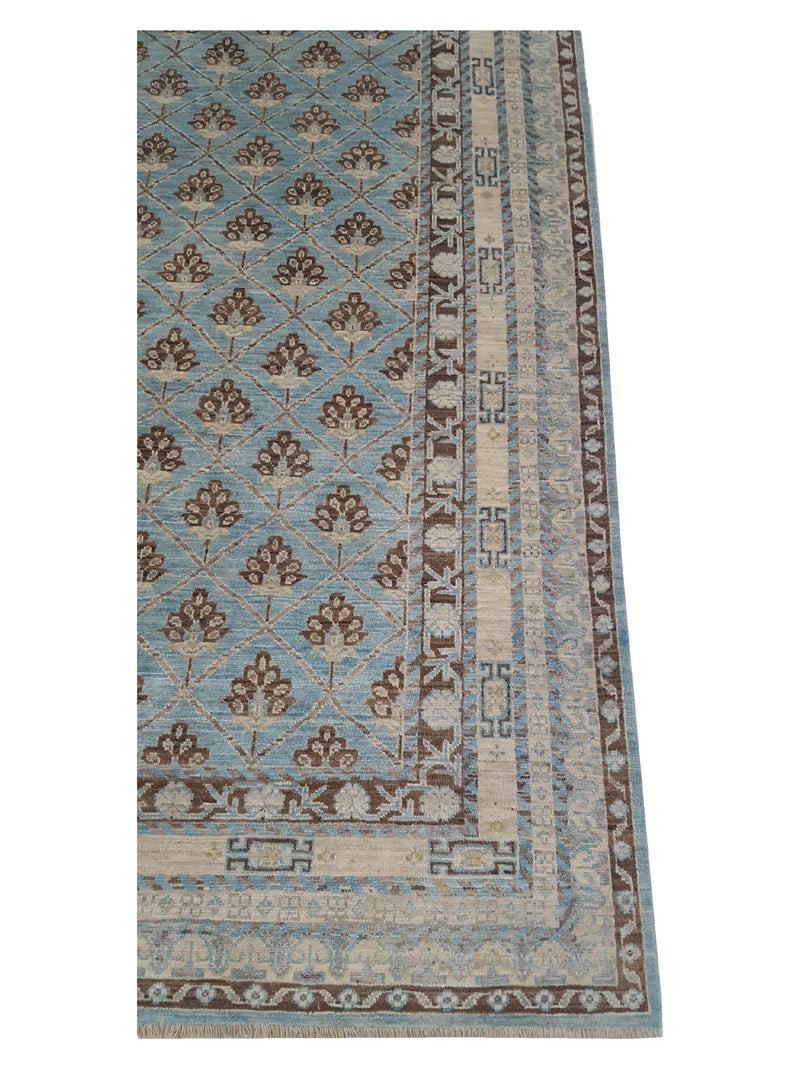 Pacific Khotan 39472 Blue Ivory Transitional Hand Knotted Rug