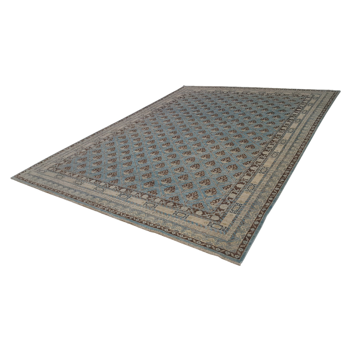 Pacific Khotan 39472 Blue Ivory Transitional Hand Knotted Rug