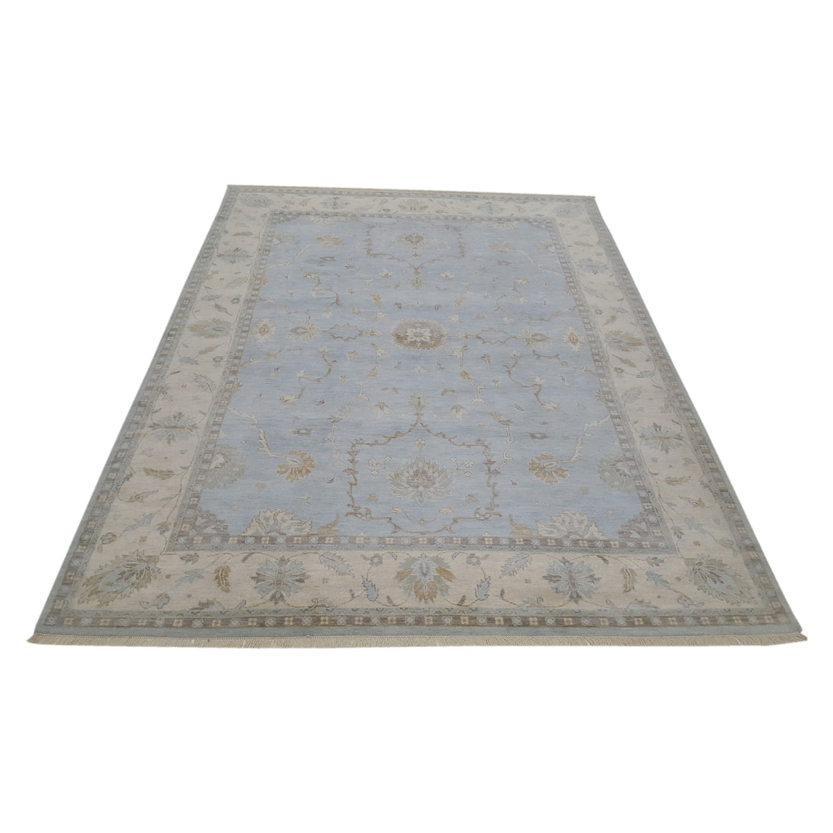Pacific Angora 39477 Blue Ivory Traditional Hand Knotted Rug