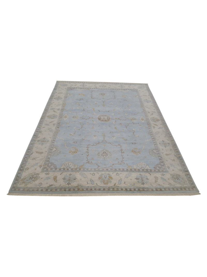 Pacific Angora 39477 Blue Ivory Traditional Hand Knotted Rug