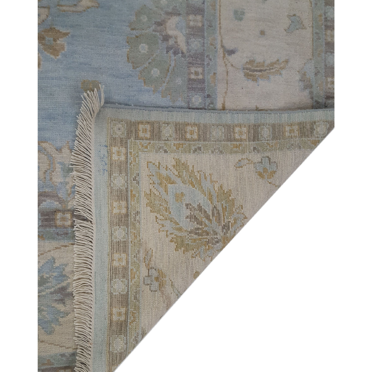 Pacific Angora 39477 Blue Ivory Traditional Hand Knotted Rug
