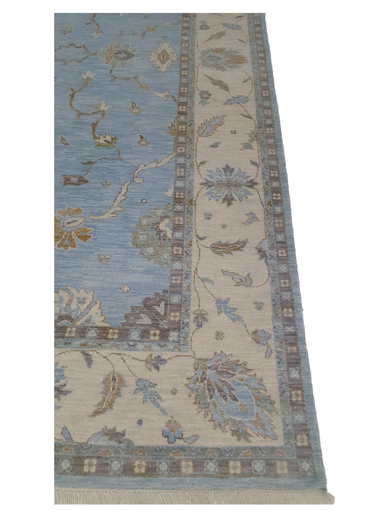 Pacific Angora 39477 Blue Ivory Traditional Hand Knotted Rug