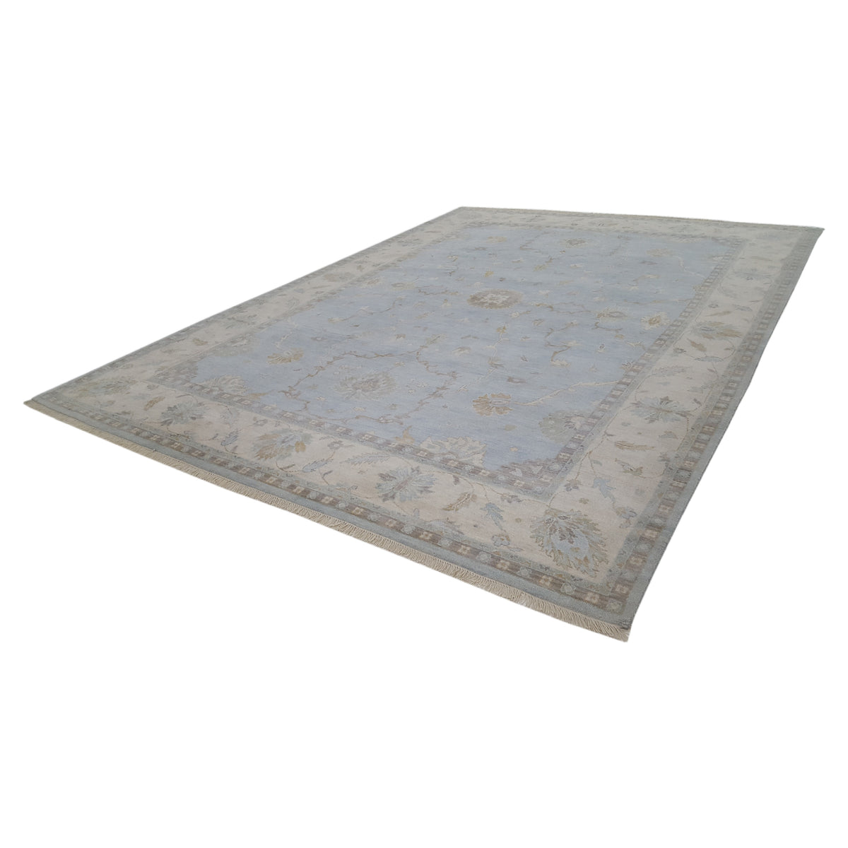 Pacific Angora 39477 Blue Ivory Traditional Hand Knotted Rug
