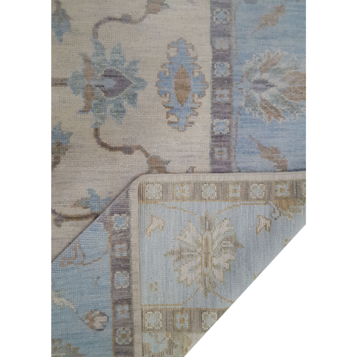 Pacific Angora 39483 Ivory Blue Traditional Hand Knotted Rug