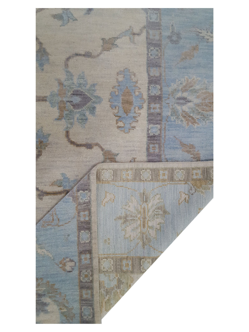 Pacific Angora 39483 Ivory Blue Traditional Hand Knotted Rug