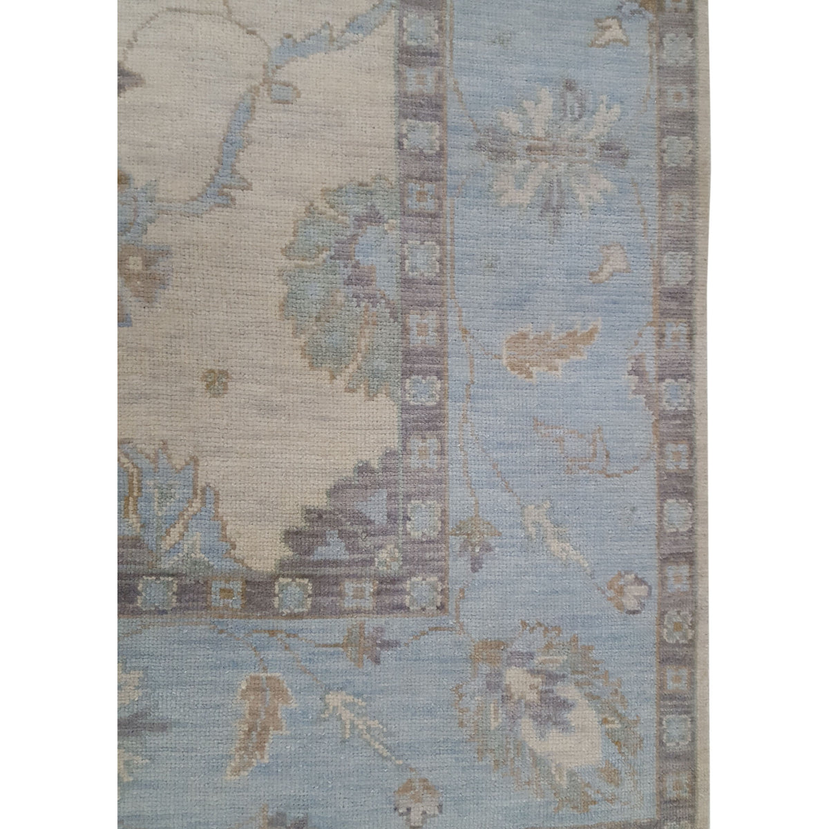 Pacific Angora 39483 Ivory Blue Traditional Hand Knotted Rug