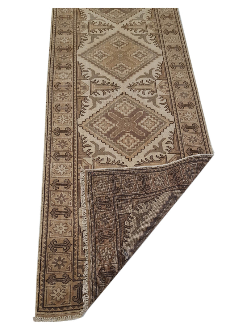 Pacific Shirvan 39486 Ivory Lt.Brown Traditional Hand Knotted Rug