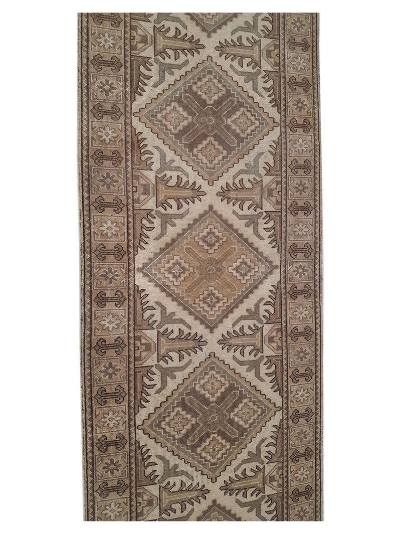 Pacific Shirvan 39486 Ivory Lt.Brown Traditional Hand Knotted Rug