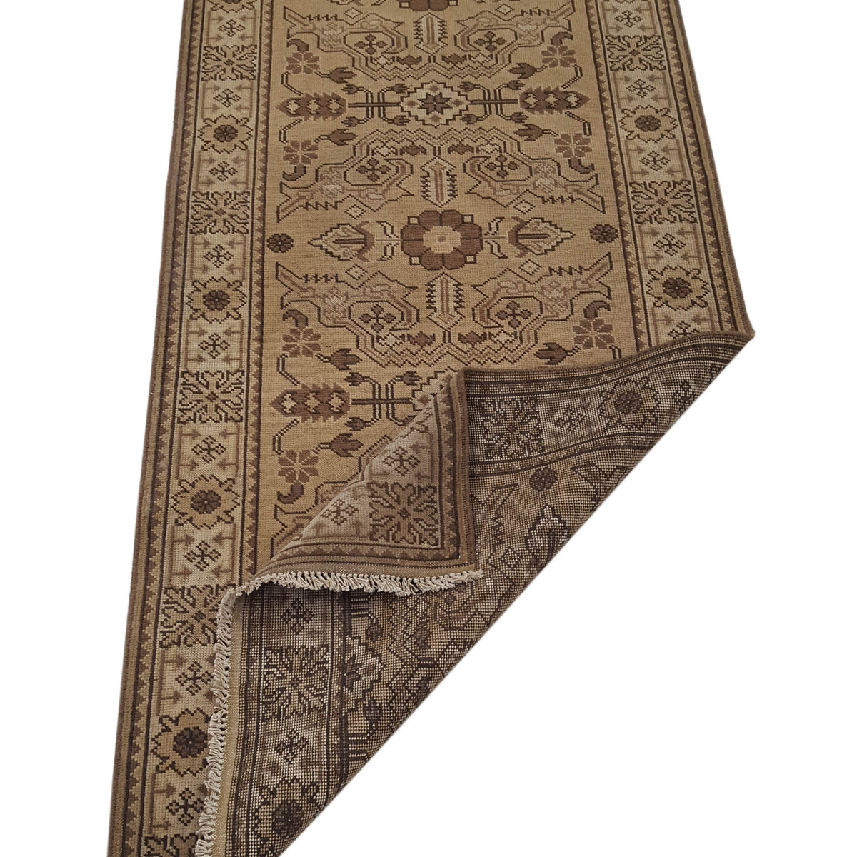 Pacific Shirvan 39491 Camel Ivory Traditional Hand Knotted Rug