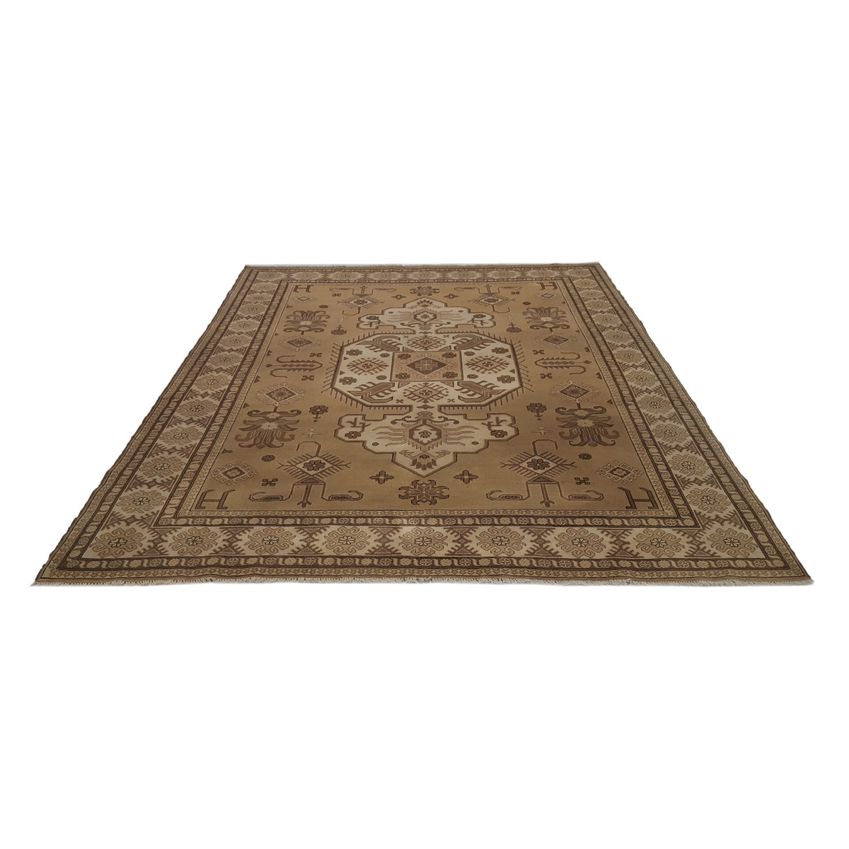 Pacific Shirvan 39494 Lt.Brown Gold Traditional Hand Knotted Rug