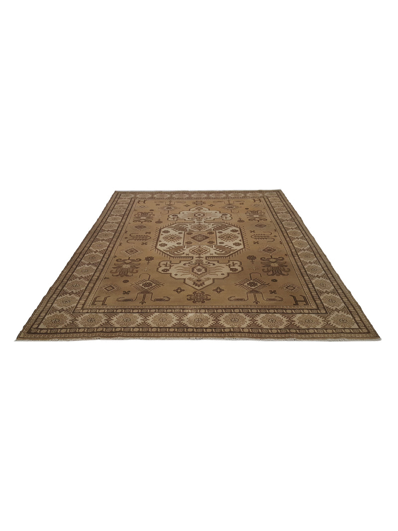 Pacific Shirvan 39494 Lt.Brown Gold Traditional Hand Knotted Rug